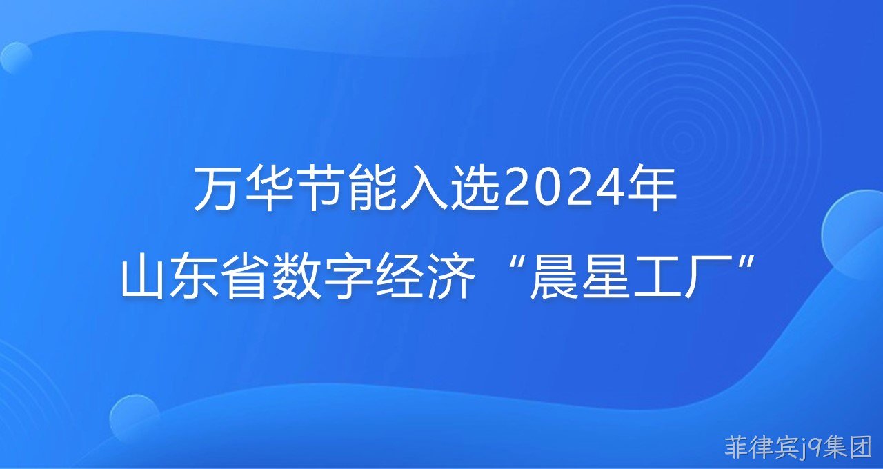 再添新彩！菲律宾j9集团入选2024年山东省数字经济“晨星工厂”